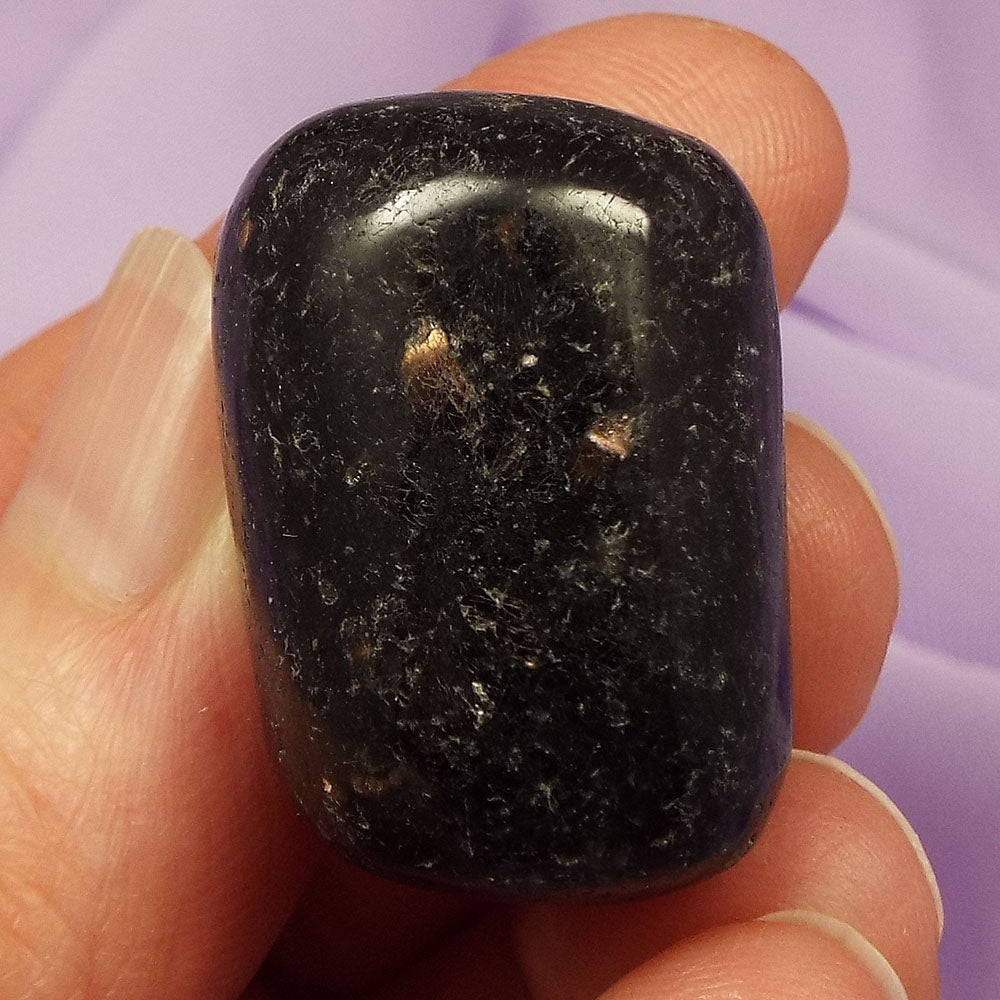 Rare Black Gabbro with Bronzite tumblestone 'Simply Be' 18.9g SN21691