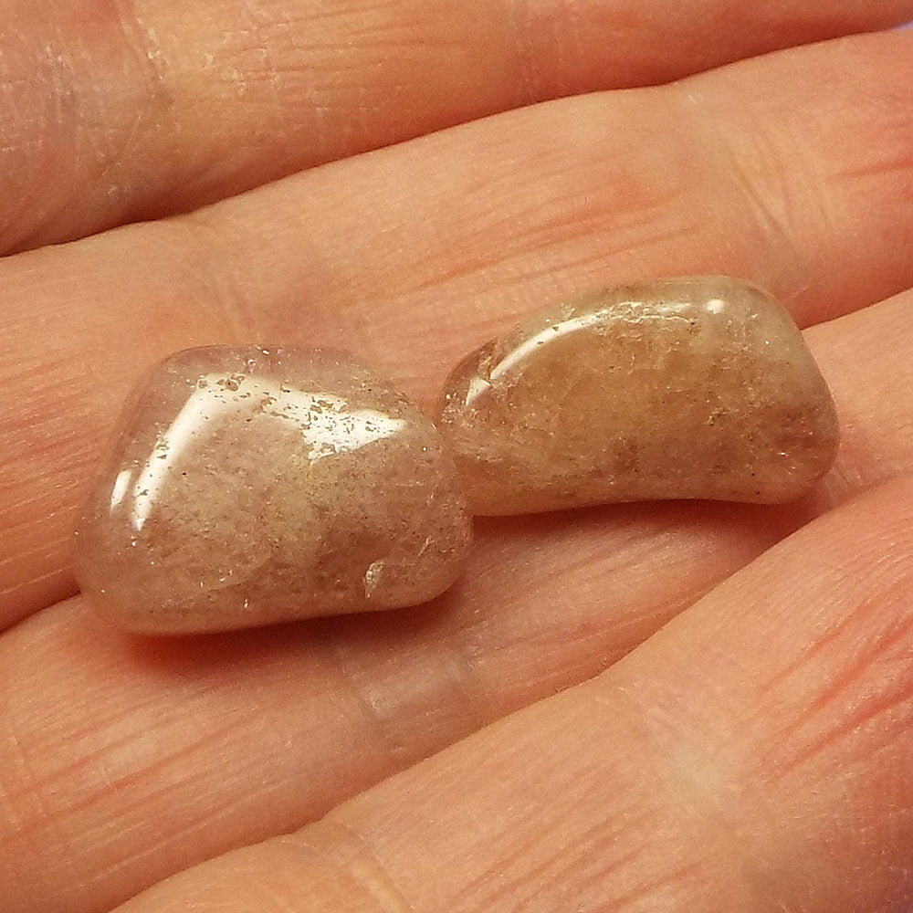 2 x small Pink Grossular Garnet tumblestone 'Face Crisis/Challenge' 6.1g SN30957