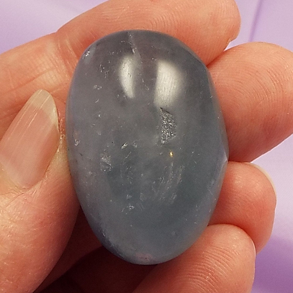 Large hand polished Celestite stone 'Angel Contact' 32g SN51517