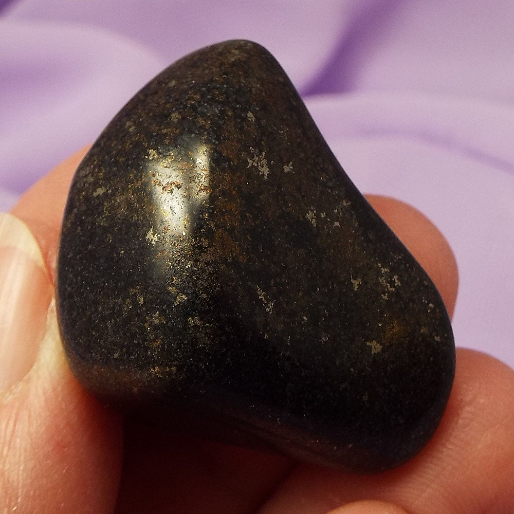 Rare Midnight Lemurian Jade tumblestone 'Explore the Mysteries' 18.6g SN51697