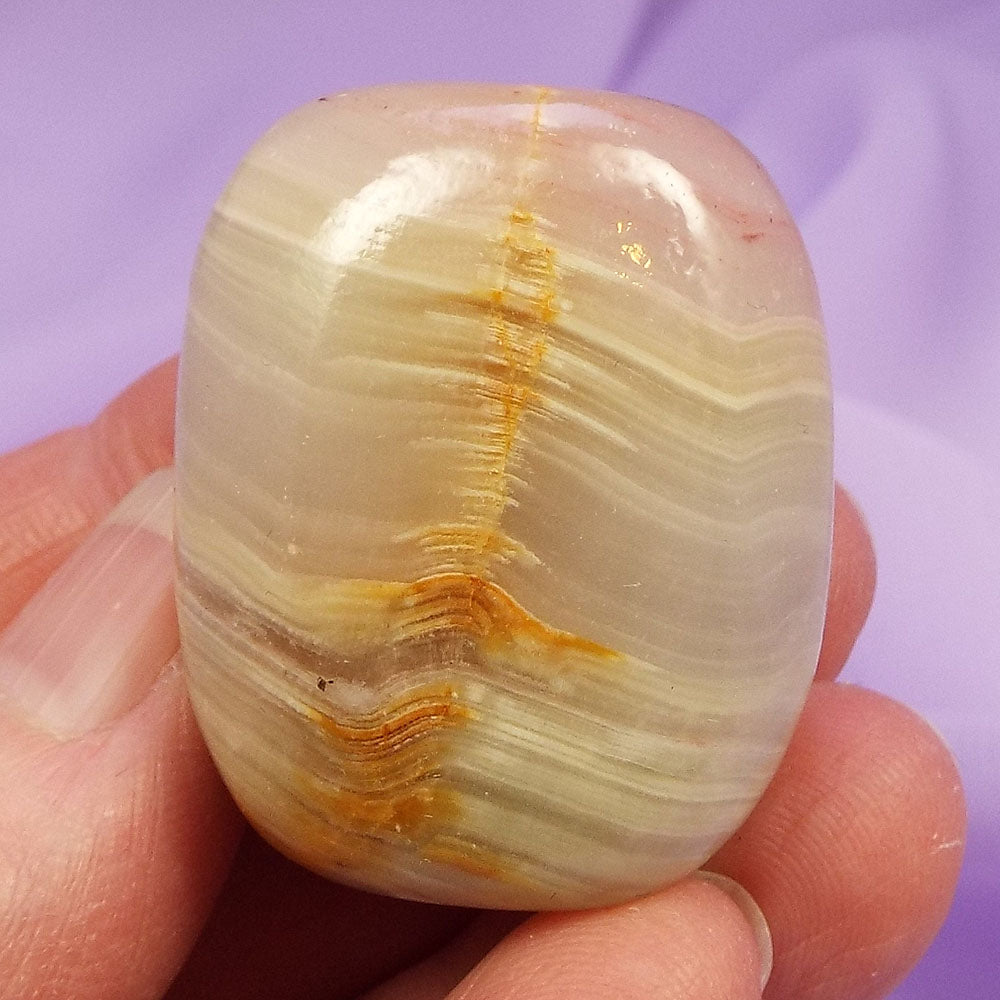 Large Banded Onyx tumblestone 'Heal Old Wounds' 36g SN52158