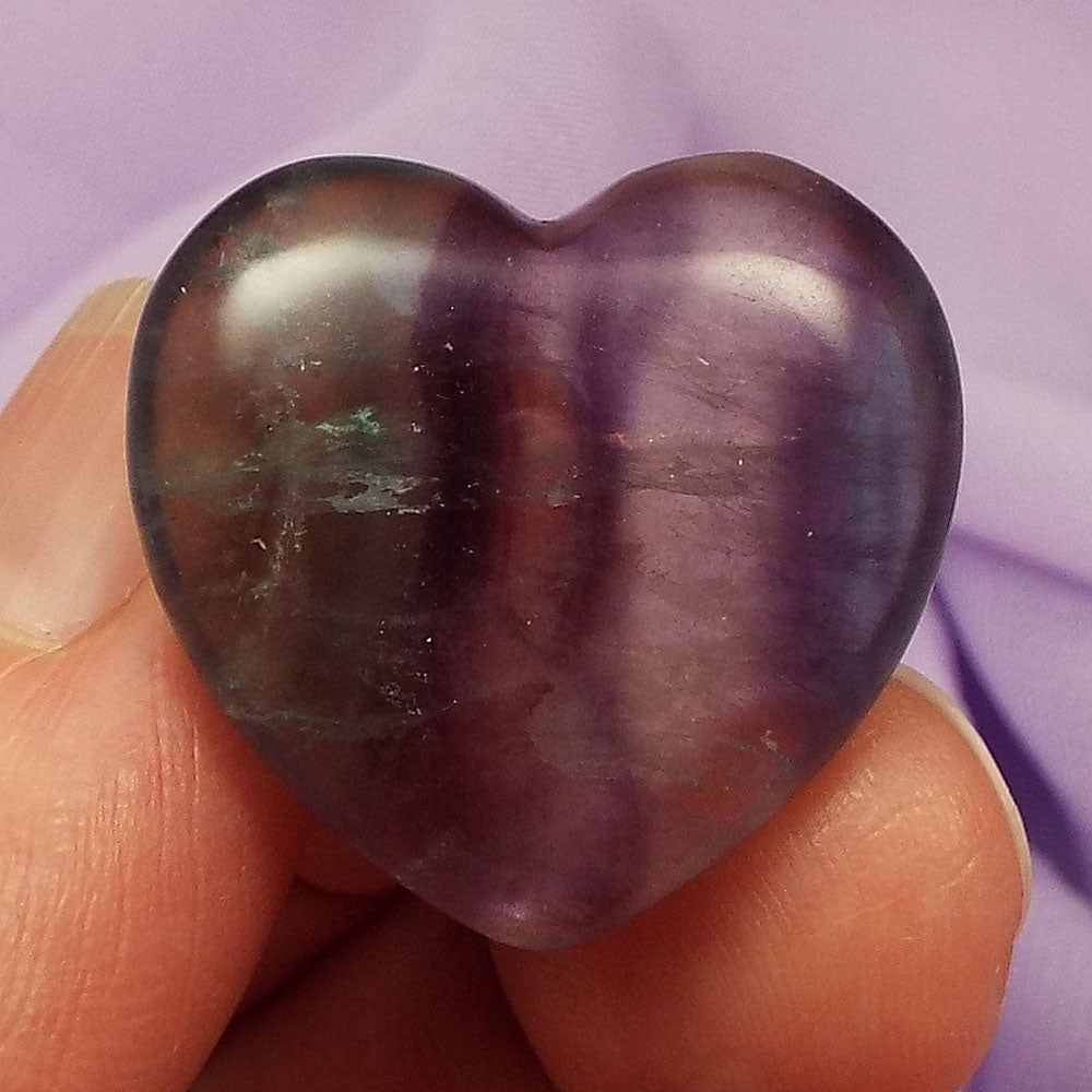 Small Purple and Green Fluorite heart 'Psychic Protection' 9.8g SN52354