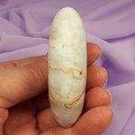 Banded Blue and White Aragonite palm stone 103g SN46277
