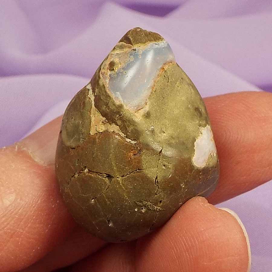 Rare Blue Quartz Thunder Egg tumblestone 'Earth Healing' 12.3g SN49468