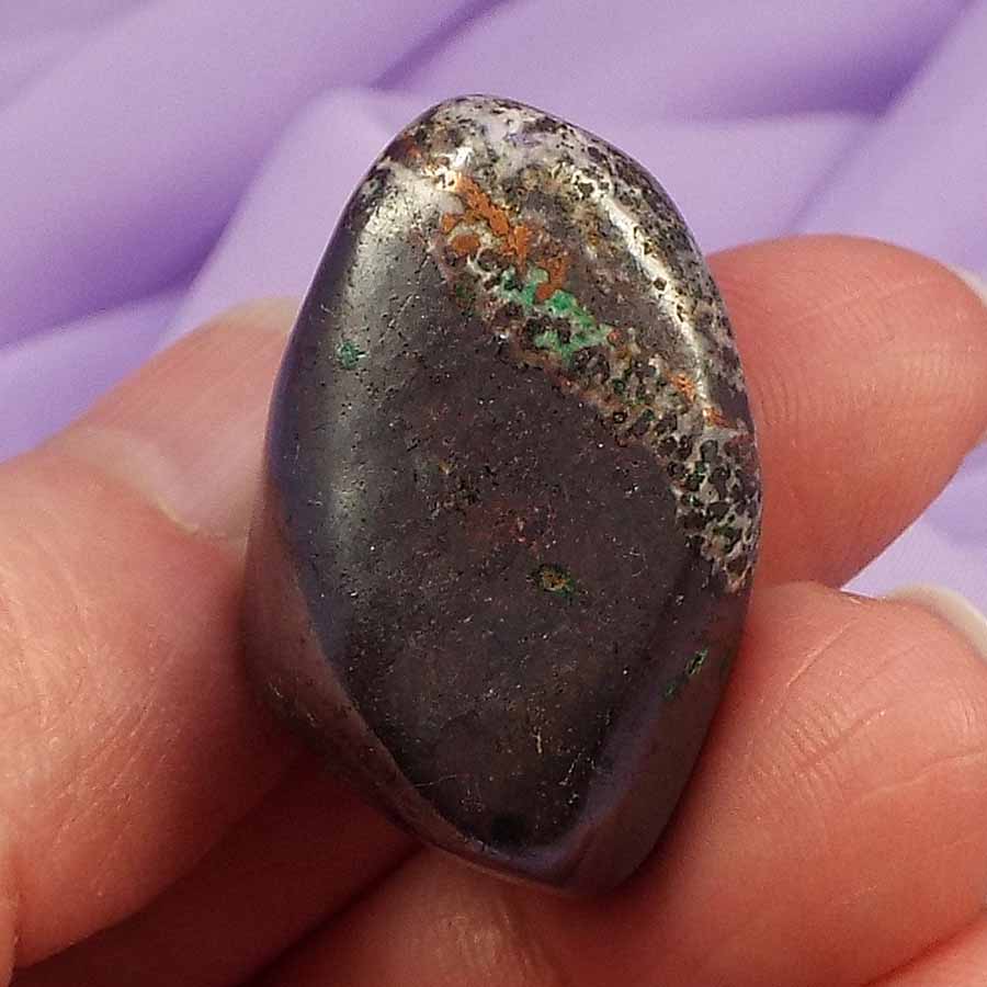 Cobaltean Calcite Copper Malachite tumblestone 'Self Discovery' 37g SN34243