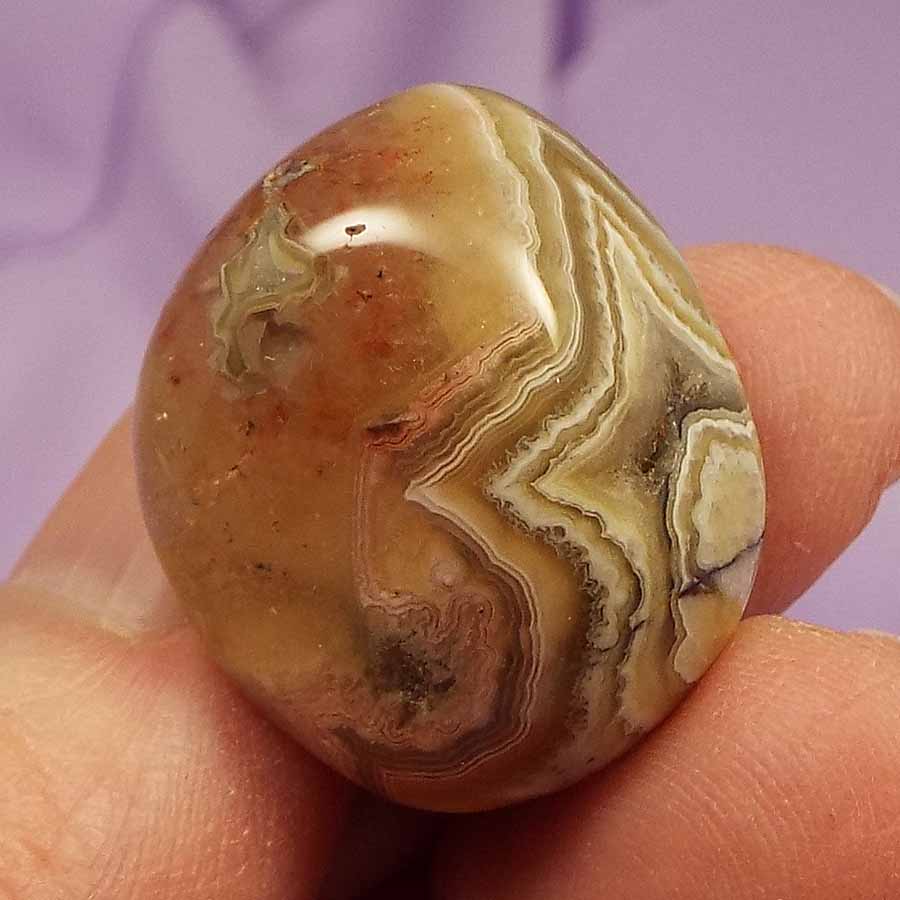 Crazy Lace Agate tumble stone 'The Laughter Stone' 10.9g SN48982