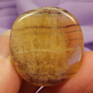 Small Golden Rainbow Fluorite smooth stone 9.8g SN48057