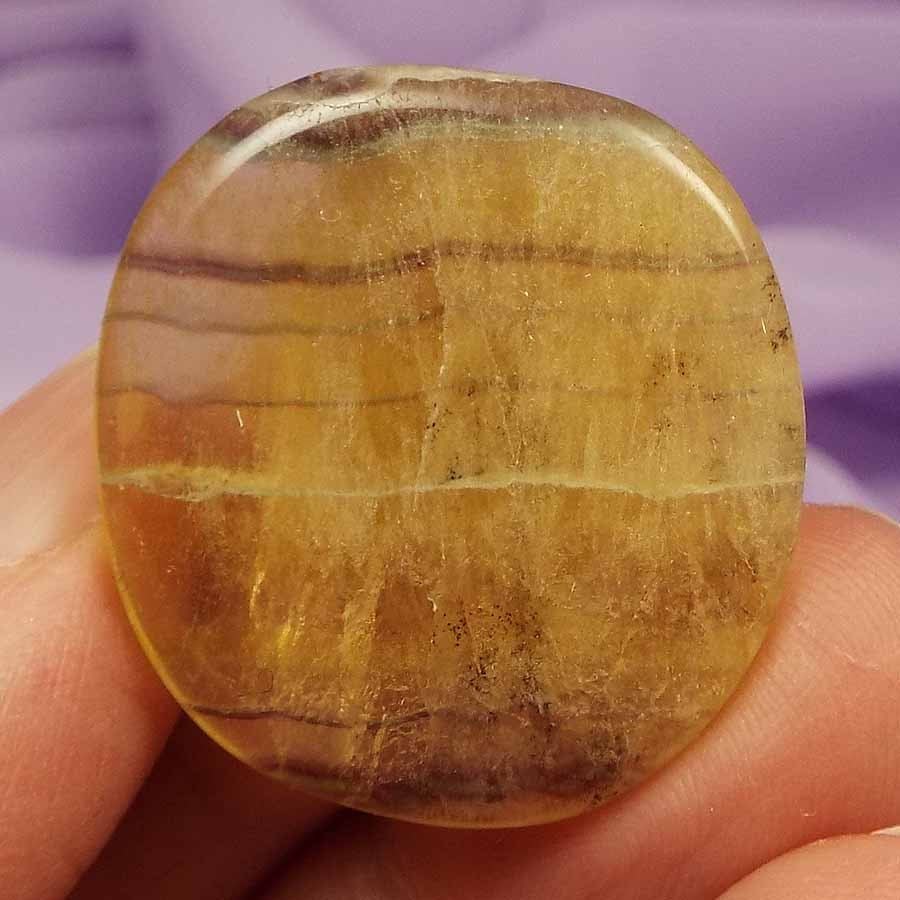 Small Golden Rainbow Fluorite smooth stone 9.8g SN48057