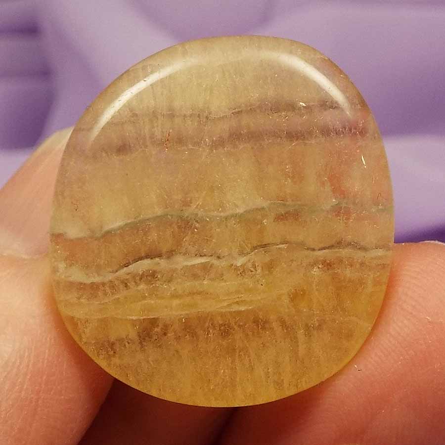 Small Golden Rainbow Fluorite smooth stone 9.3g SN48058