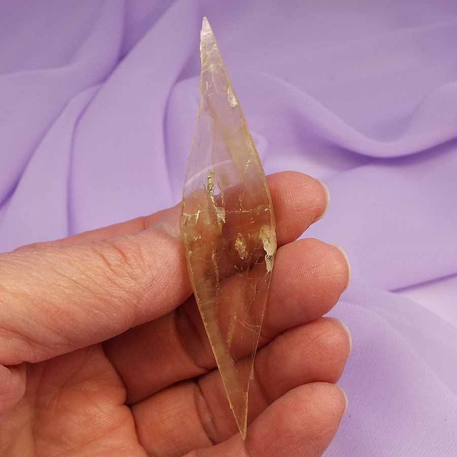Rare natural Golden Selenite crystal 9.1g SN48448