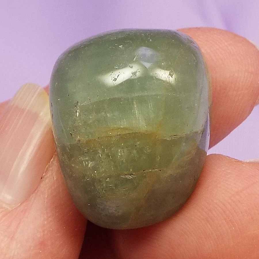 Rare Green Aquamarine tumble stone 'Overcome Emotional Shock' 11.9g SN53601