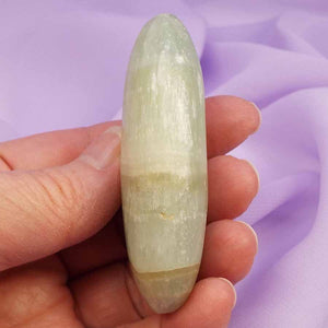 Banded Green Calcite palm stone 'New Possibilities' 85g SN46278