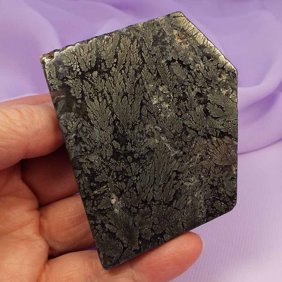 Rare Marcasite in Agate polished slice 97g SN54286
