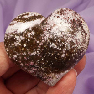 Large Orbicular, Ocean Jasper, Atlantis Stone heart 72g SN54308