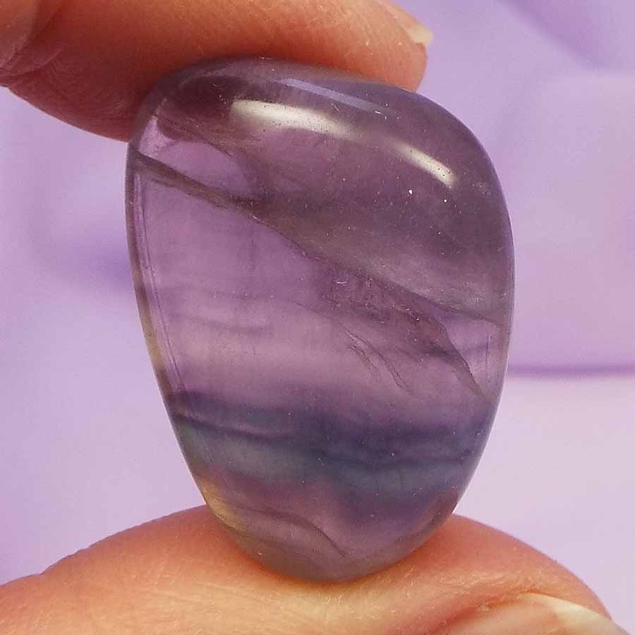 Purple and Green Fluorite tumble stone 'Psychic Protection' 15.5g SN53111
