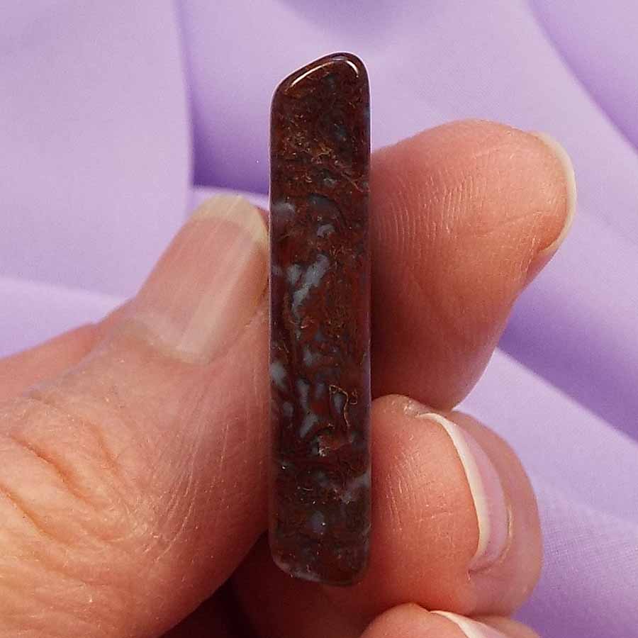 Red Moss Agate tumblestone 'Feel More Positive' 7.8g SN53625