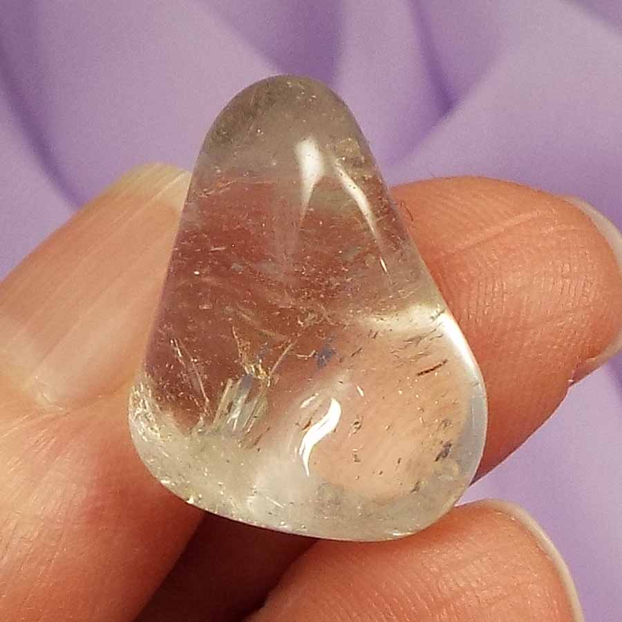 Small Silver Topaz tumblestone 'Good Fortune' 7.4g SN15521