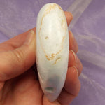 Large banded Blue and White Aragonite heart 184g SN46329