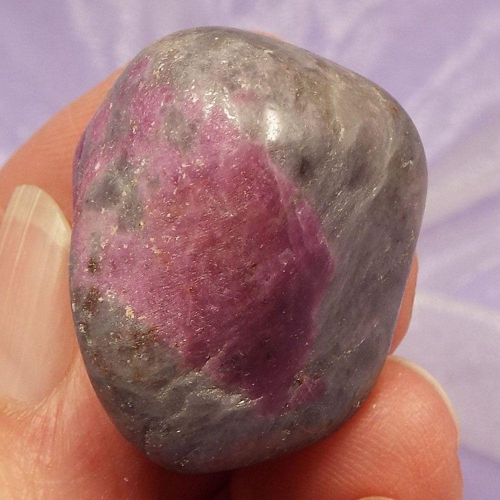 Large Ruby in Feldspar tumblestone 'Change Your World' 22g SN44715