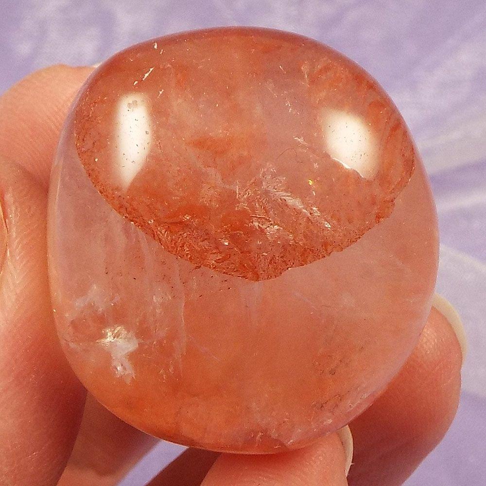 Large Red Hematite Quartz tumble stone 'Feel Energised' 45g