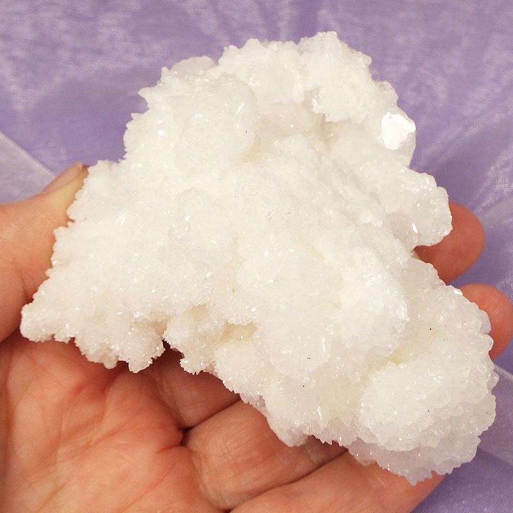 Sparkling White Cave Calcite Aragonite natural cluster 'Grow' 224g SN34584