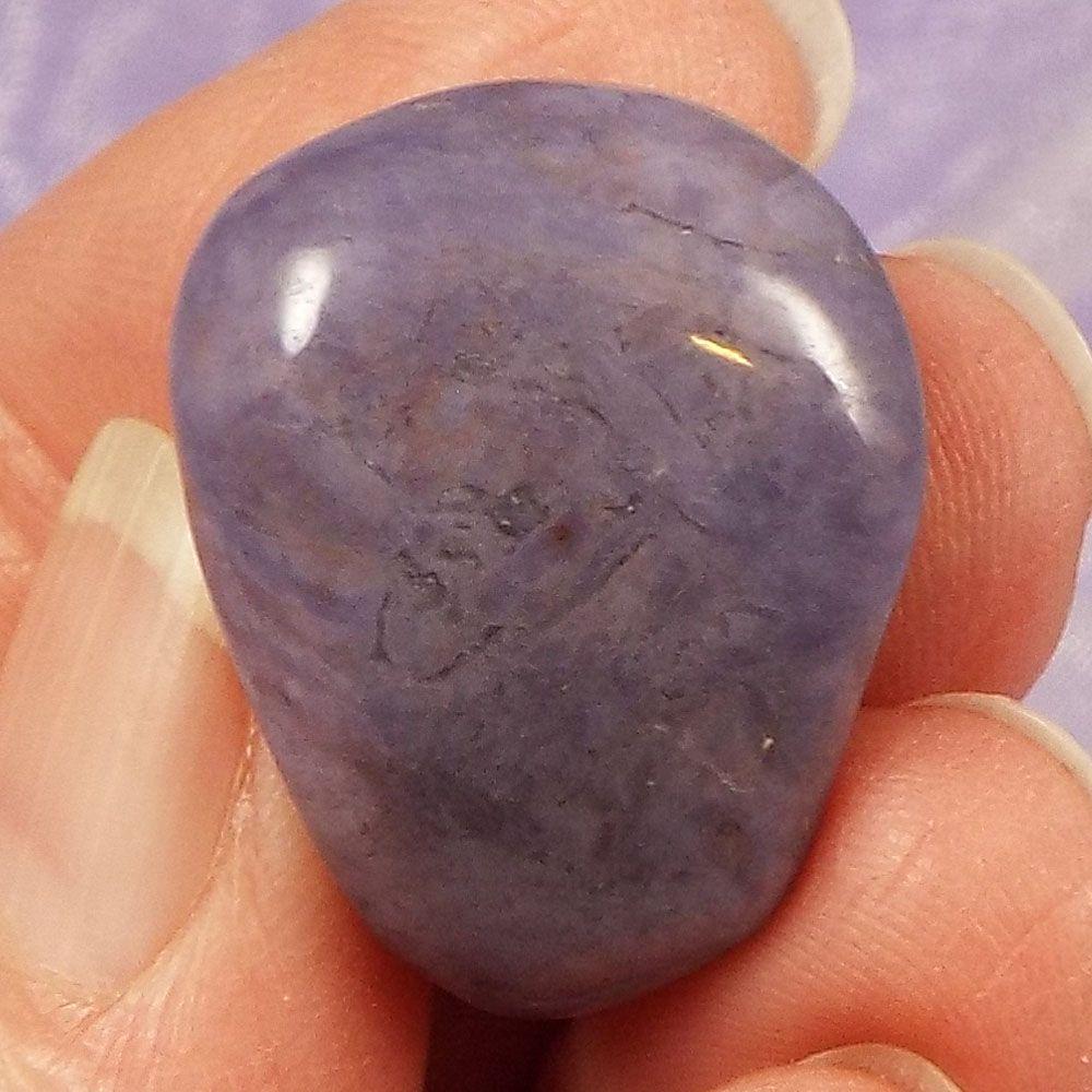 Rare A grade Purple Jade tumblestone 'Enhance Intuition' 10.8g SN44436