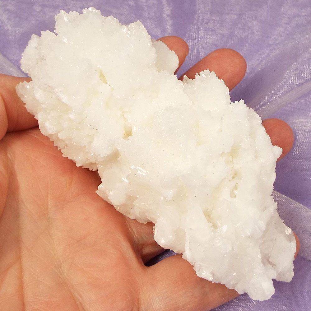 Sparkling White Cave Calcite Aragonite natural cluster 'Grow' 238g SN34582